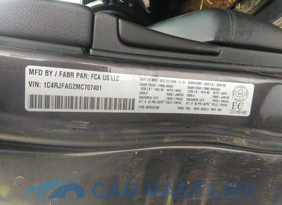 1C4RJFAG2MC707401# 9