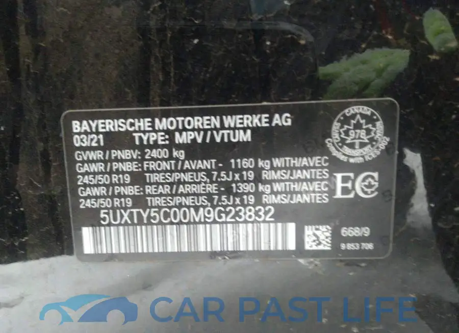5UXTY5C00M9G23832# 9