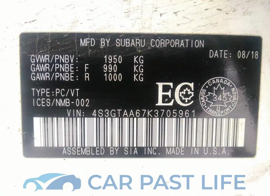 4S3GTAA67K3705961# 9