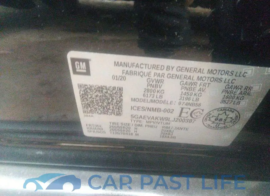 5GAEVAKW9LJ200387# 9