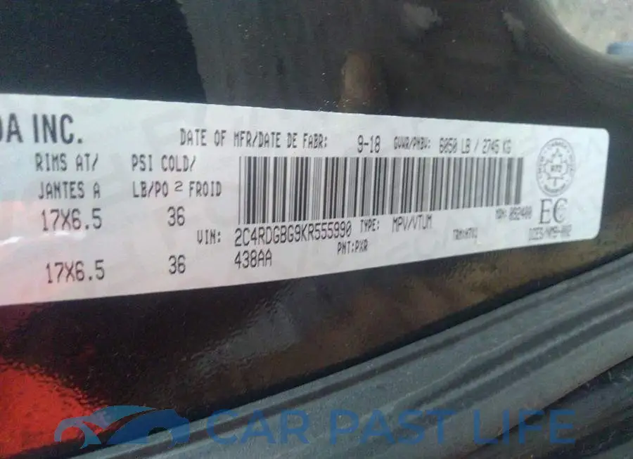 2C4RDGBG9KR555990# 9