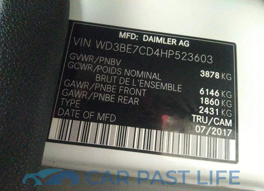WD3BE7CD4HP523603# 9