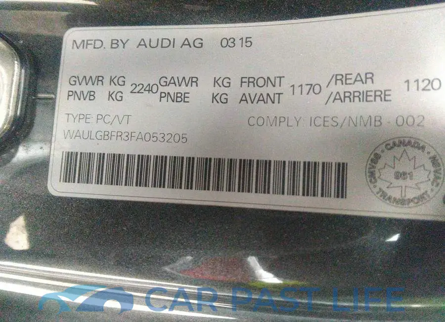 WAULGBFR3FA053205# 9