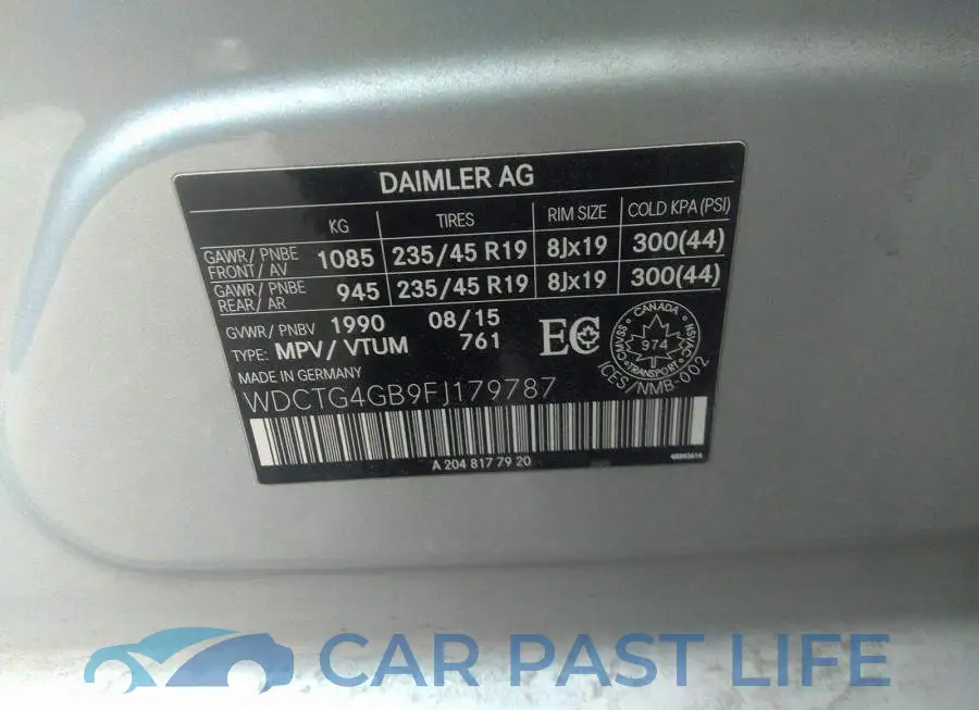 WDCTG4GB9FJ179787# 9