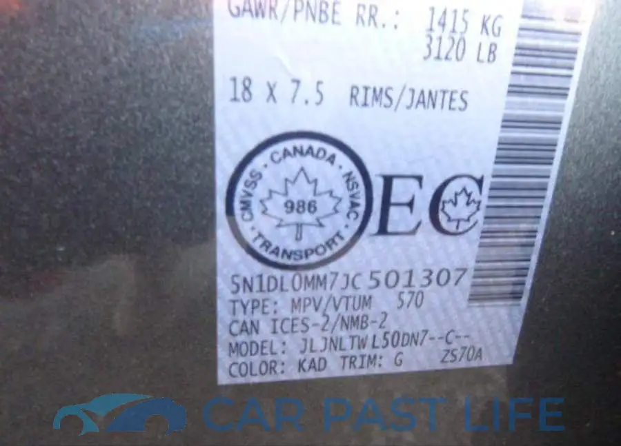 5N1DL0MM7JC501307# 9