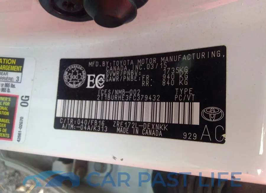 2T1BURHE3FC379432# 9