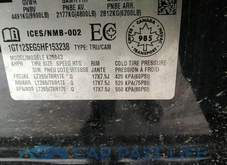 1GT12SEG5HF153238# 9