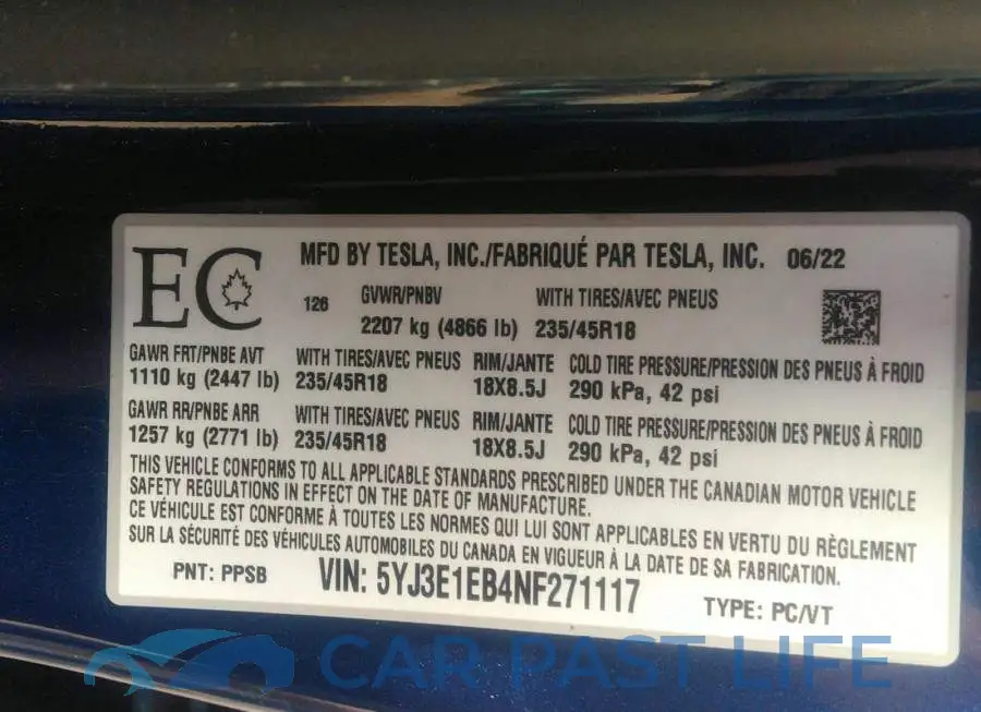 5YJ3E1EB4NF271117# 9