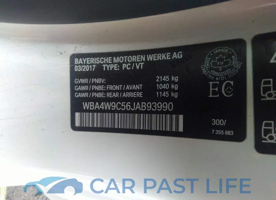 WBA4W9C56JAB93990# 9