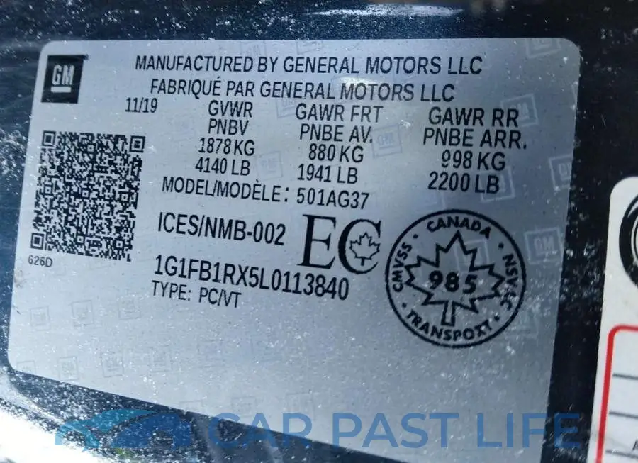 1G1FB1RX5L0113840# 9