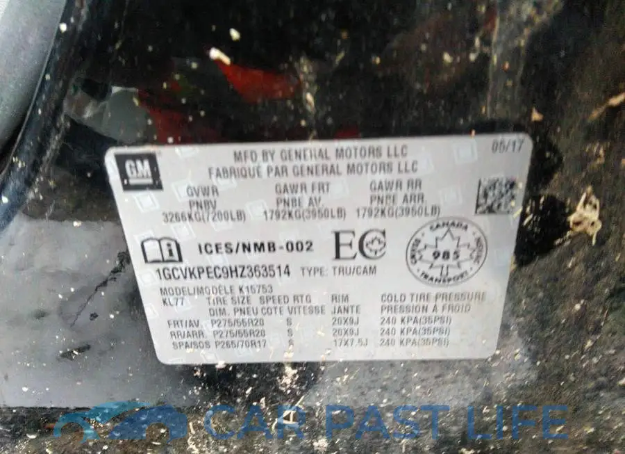 1GCVKPEC9HZ363514# 9