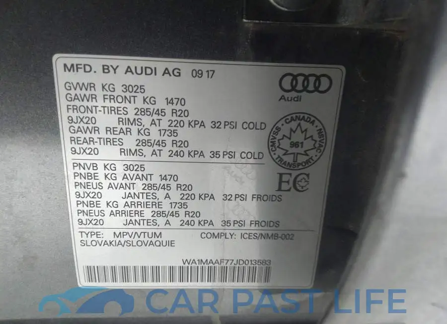 WA1MAAF77JD013583# 9