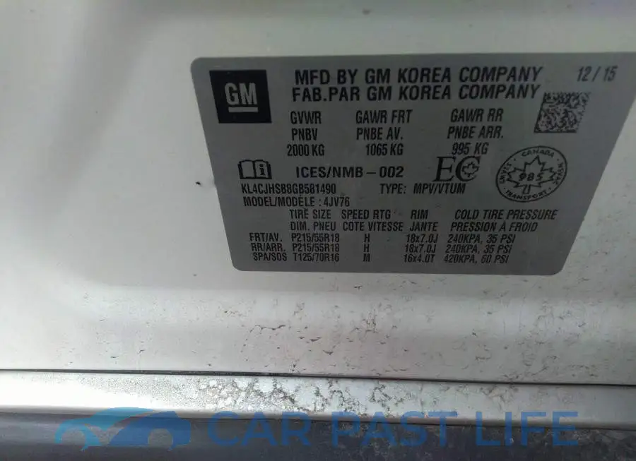 KL4CJHSB8GB581490# 9