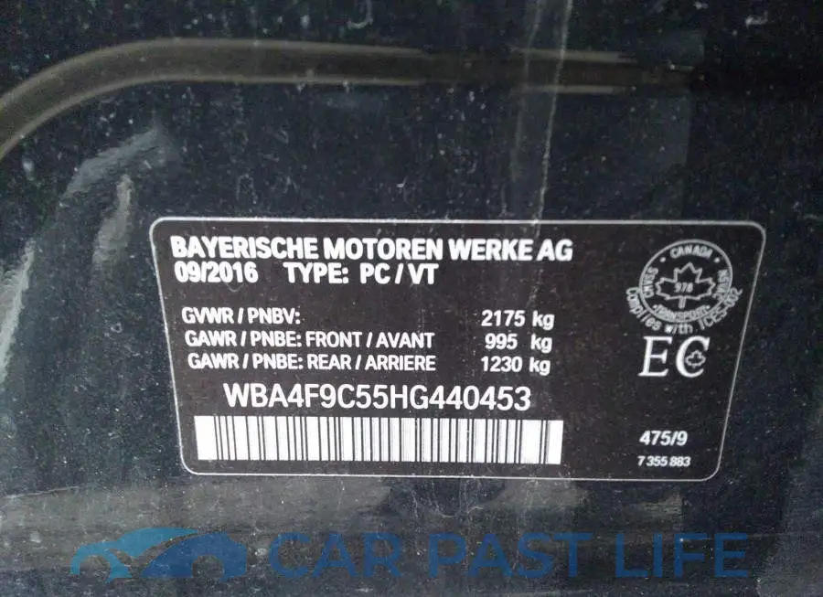 WBA4F9C55HG440453# 9