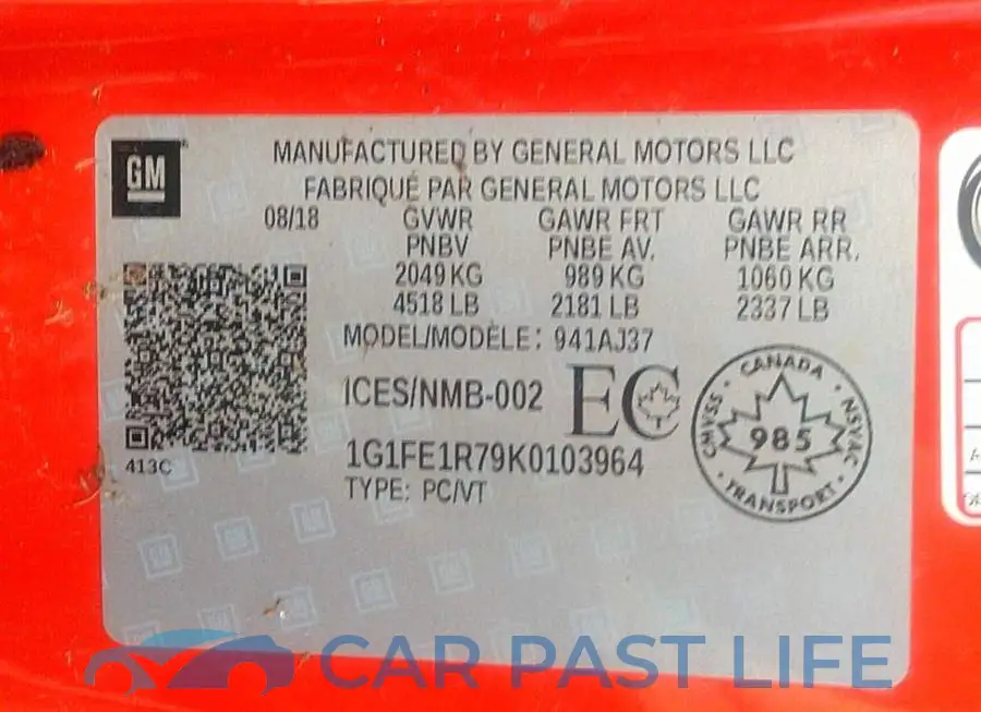 1G1FE1R79K0103964# 9