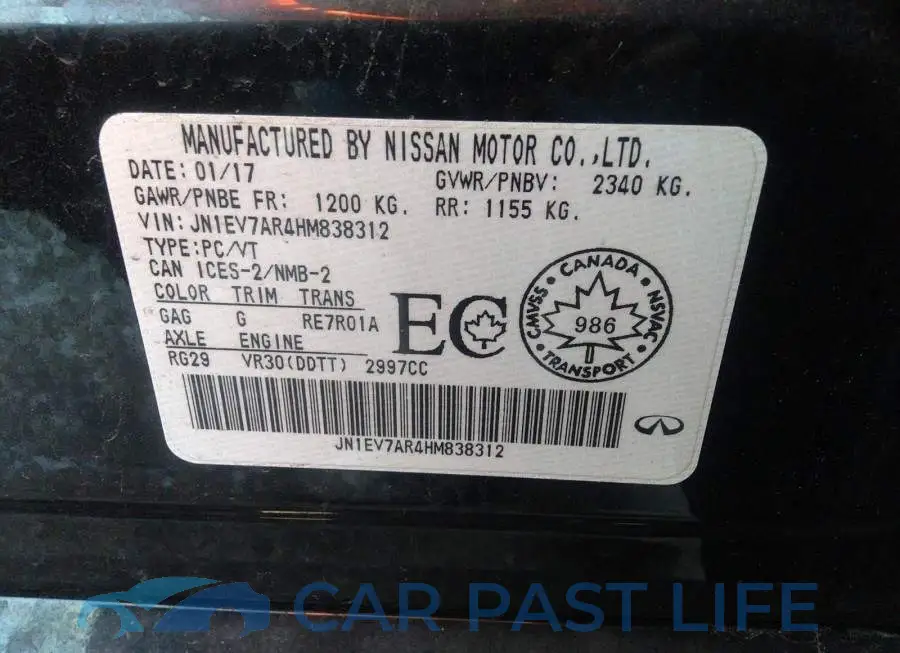 JN1EV7AR4HM838312# 9