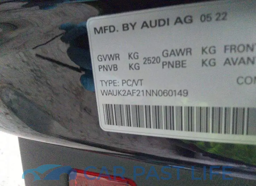 WAUK2AF21NN060149# 9