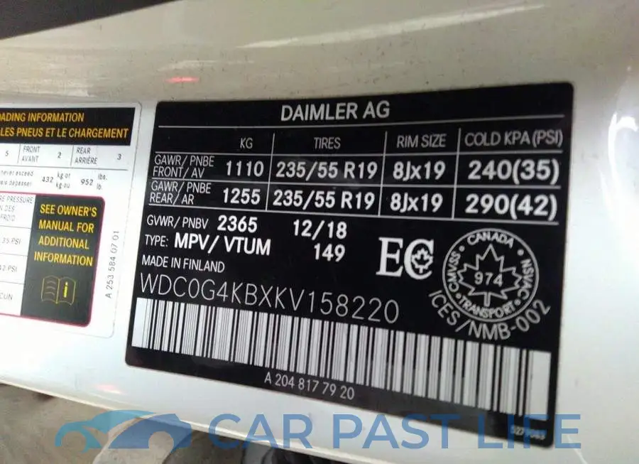 WDC0G4KBXKV158220# 9