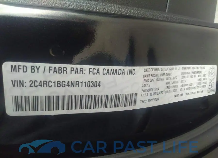2C4RC1BG4NR110304# 9
