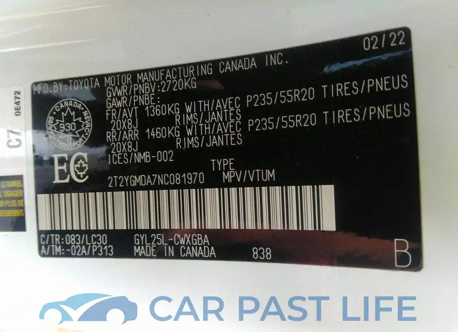 2T2YGMDA7NC081970# 9