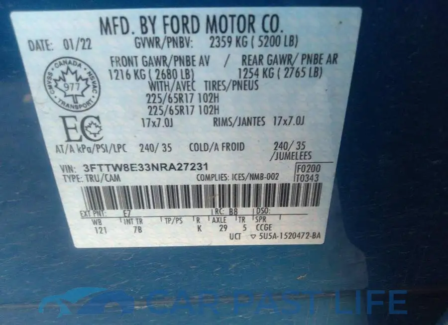 3FTTW8E33NRA27231# 9