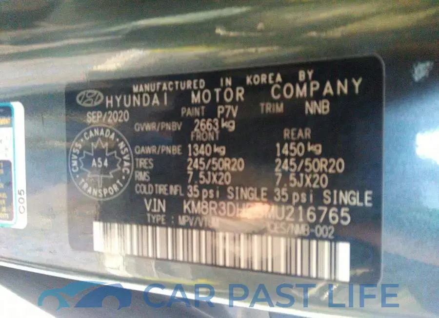 KM8R3DHE5MU216765# 9