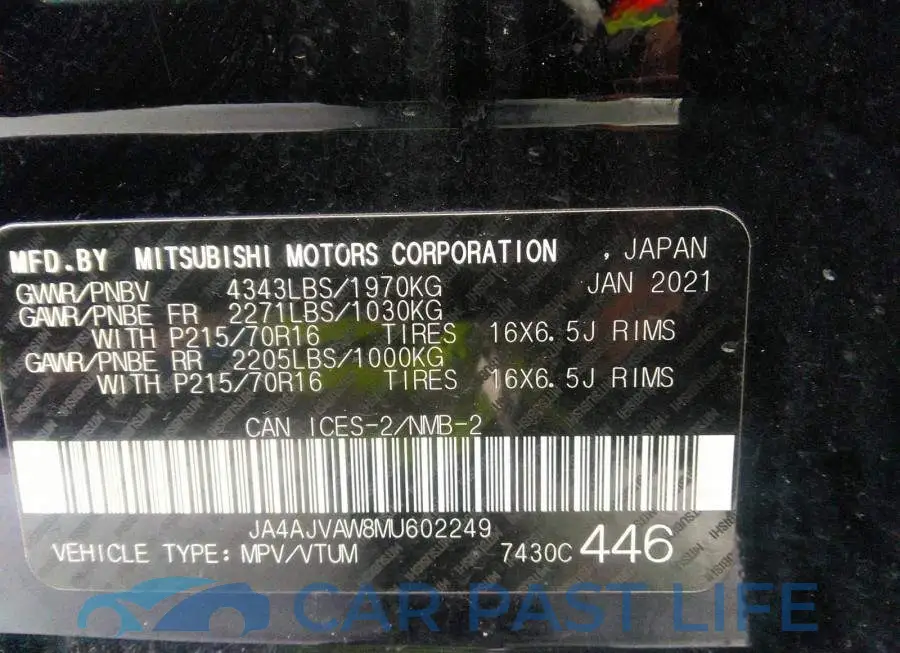 JA4AJVAW8MU602249# 9