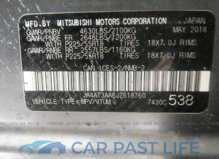 JA4AT3AA6JZ618760# 9