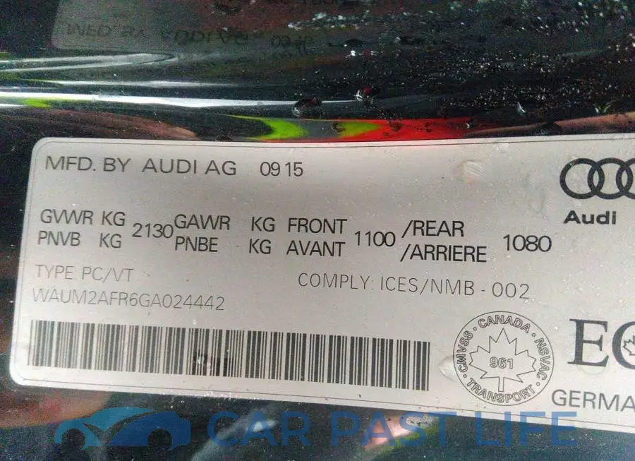 WAUM2AFR6GA024442# 9