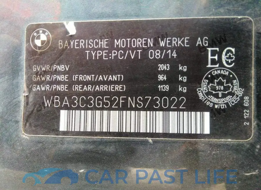 WBA3C3G52FNS73022# 9