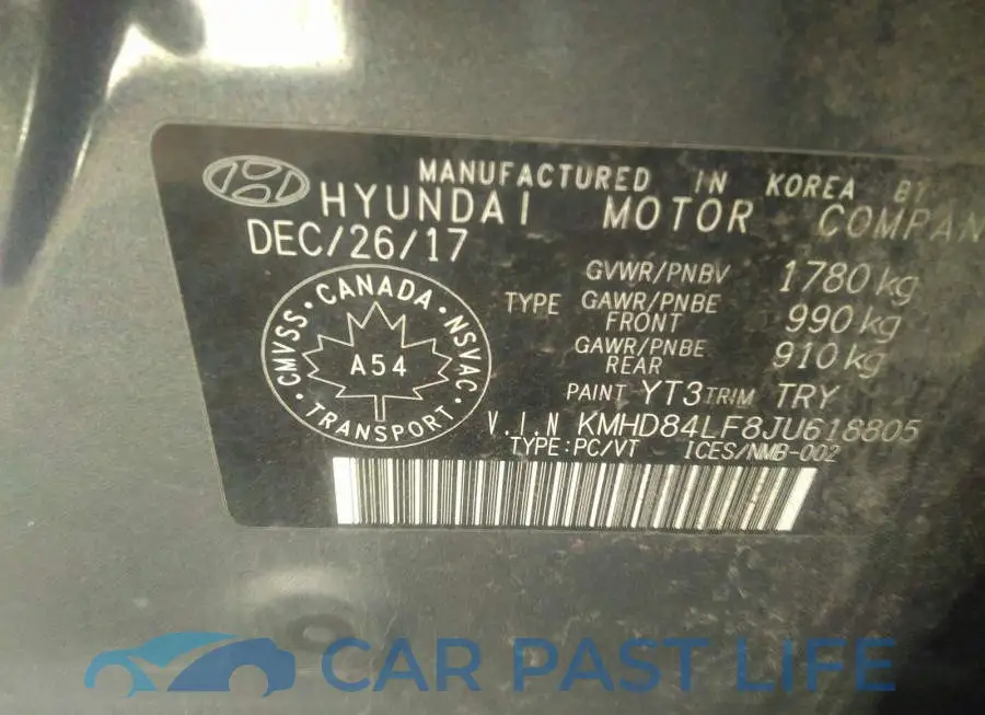 KMHD84LF8JU618805# 9