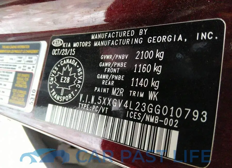 5XXGV4L23GG010793# 9