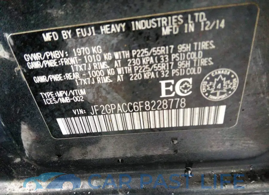 JF2GPACC6F8228778# 9