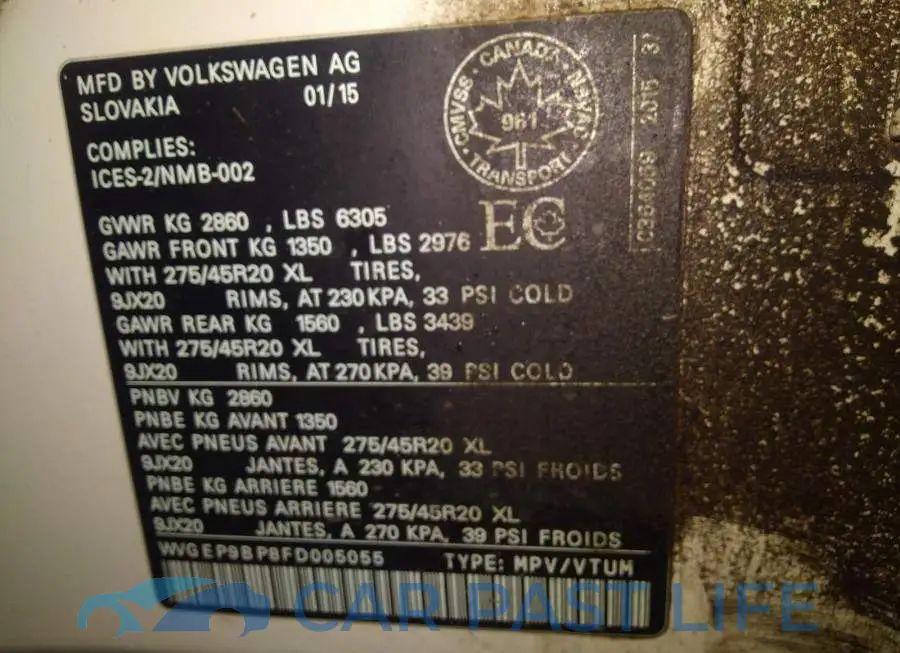 WVGEP9BP8FD005055# 9