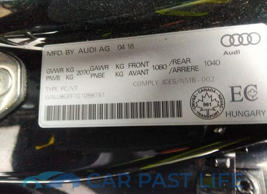 WAUJ8GFF1G1098751# 9
