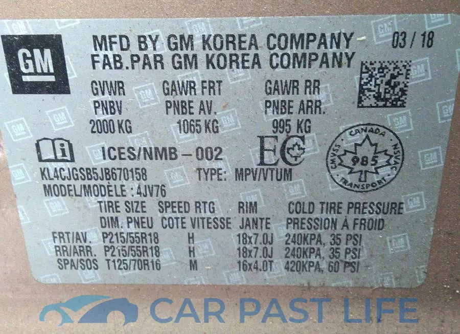 KL4CJGSB5JB670158# 9