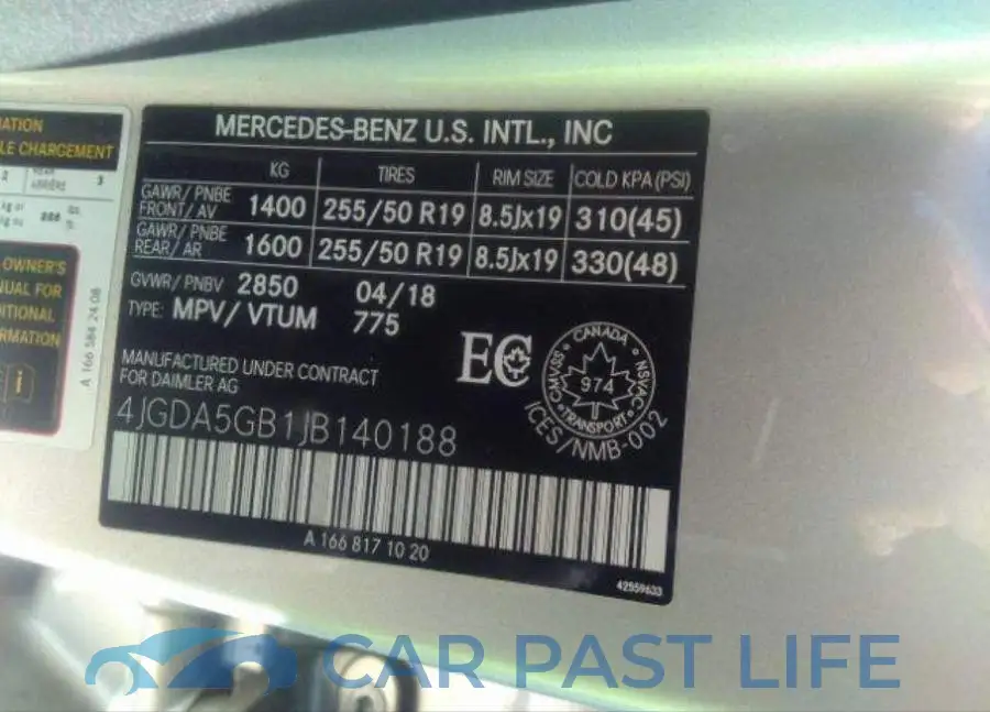 4JGDA5GB1JB140188# 10