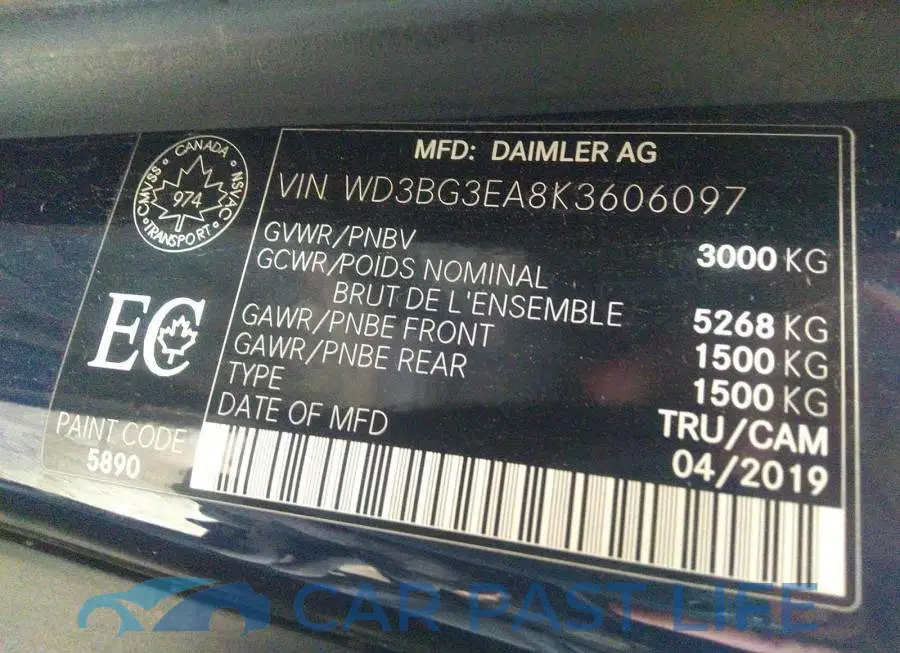 WD3BG3EA8K3606097# 9