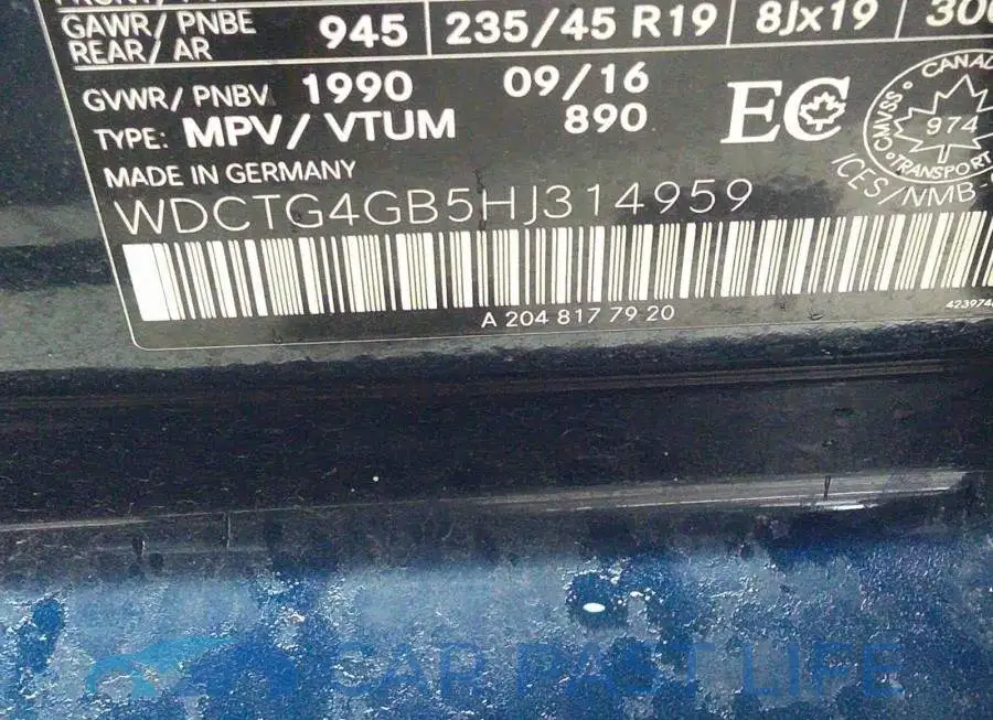 WDCTG4GB5HJ314959# 9