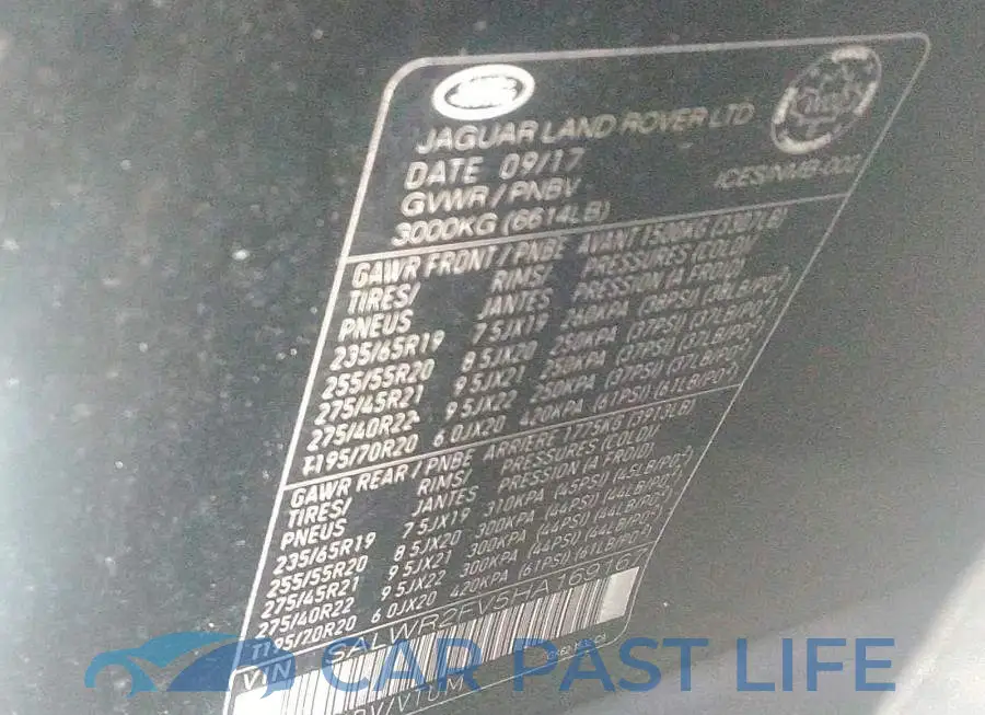 SALWR2FV5HA169167# 9