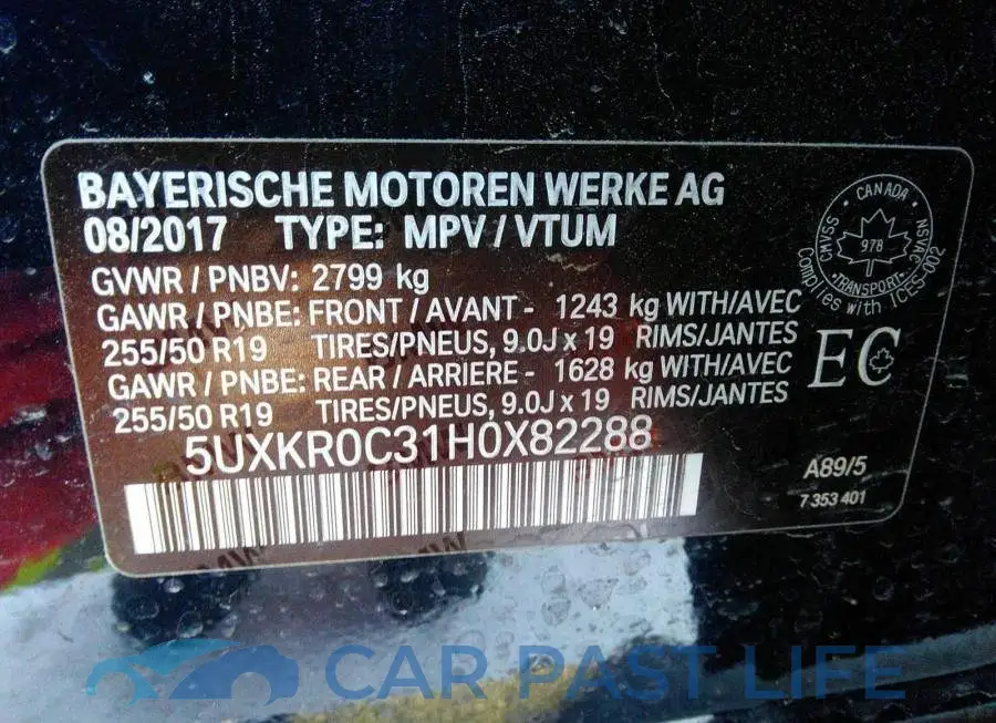5UXKR0C31H0X82288# 9