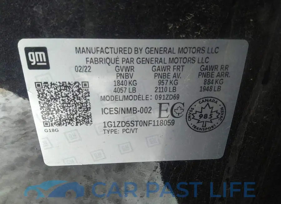 1G1ZD5ST0NF118059# 9