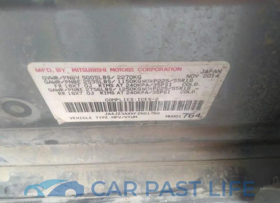 JA4JZ3AXXFZ601762# 9
