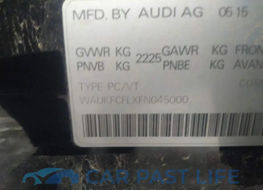 WAUKFCFLXFN045000# 9
