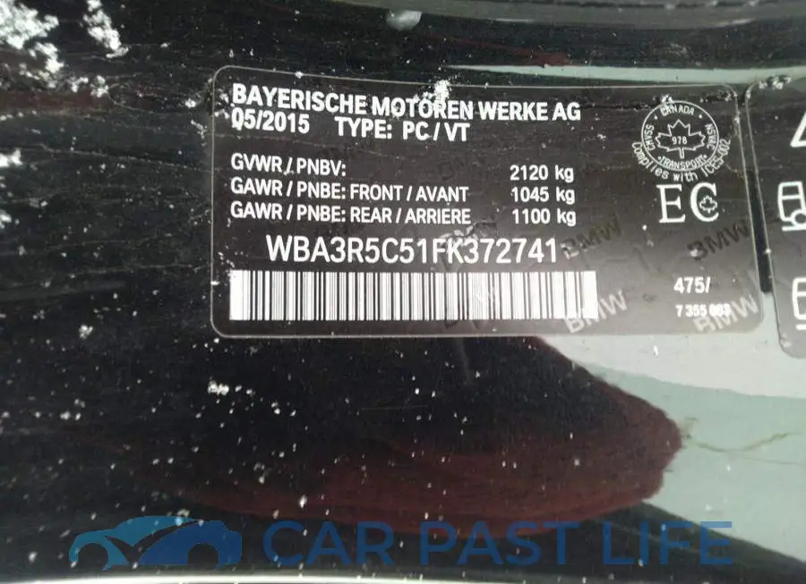 WBA3R5C51FK372741# 9