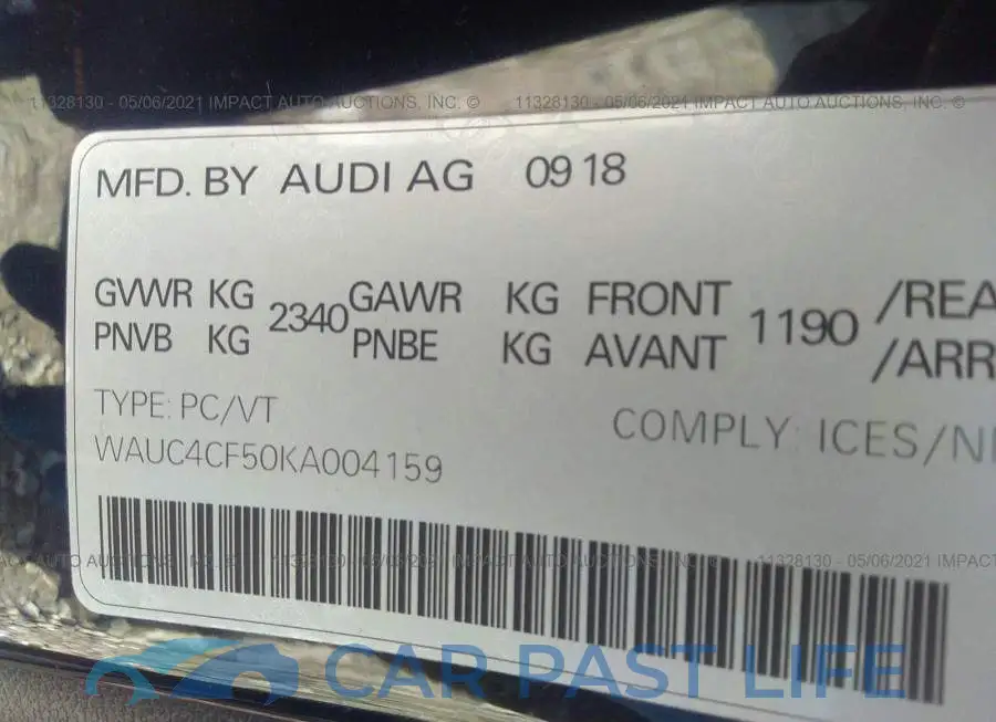 WAUC4CF50KA004159# 9