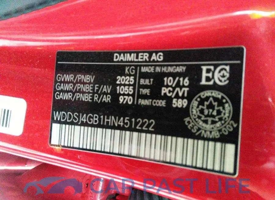 WDDSJ4GB1HN451222# 9
