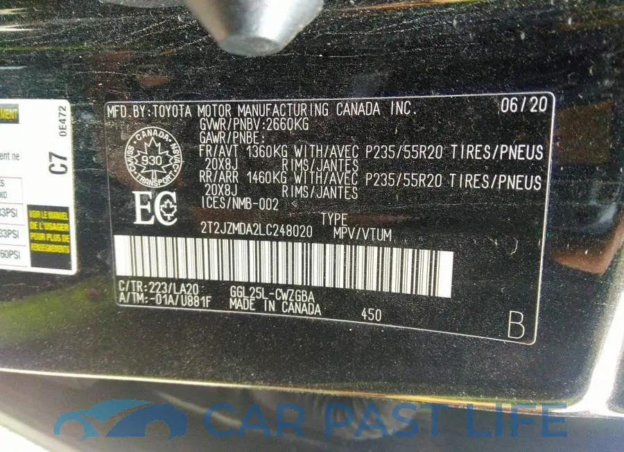2T2JZMDA2LC248020# 9
