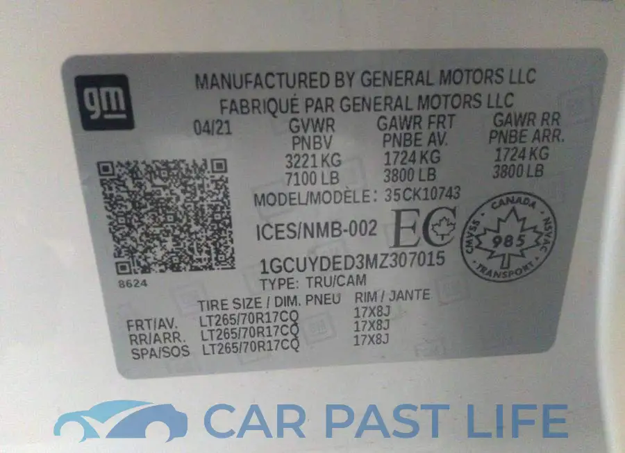 1GCUYDED3MZ307015# 9