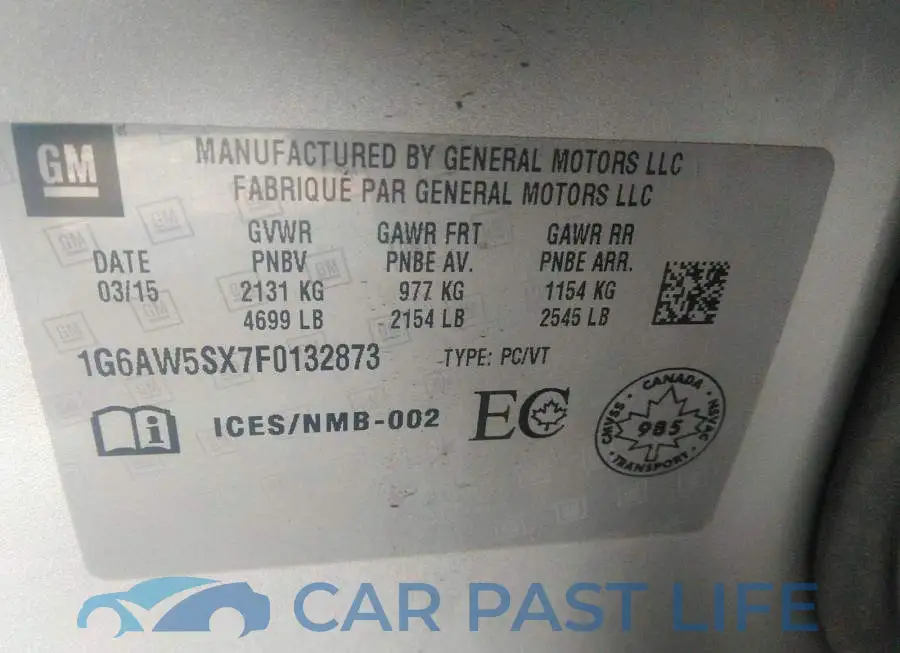 1G6AW5SX7F0132873# 9